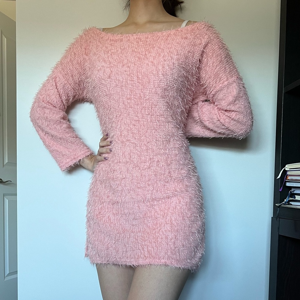 (EUC)✨PINK FUZZY DRESS